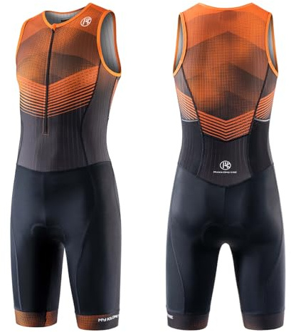 MY KILOMETRE Herren Triathlon Anzug ärmellos – Atmungsaktiver & schnelltrocknender Trisuit mit 2 Seitentaschen
