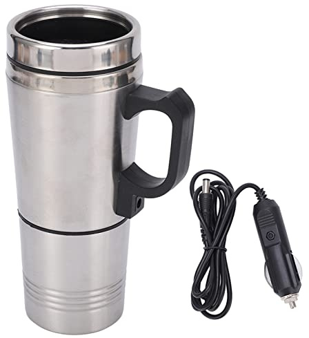 TKSE Auto Wasserkocher, 12V Edelstahl Reise Auto Heizung Wasserkocher Kaffee Tee Thermoskanne Wasser Heizung Tasse (150ML bis 350ML)