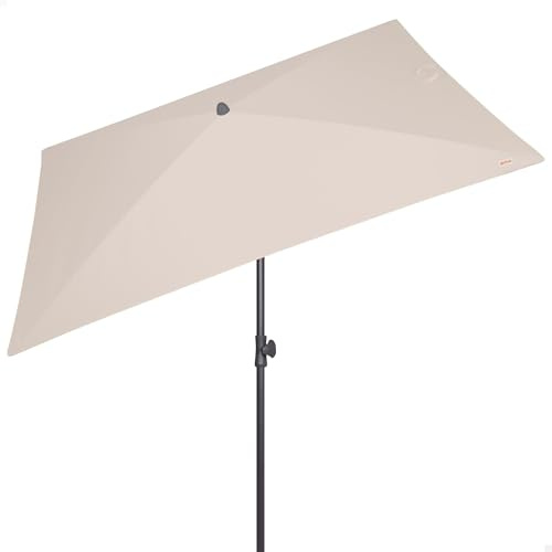 AKTIVE Rechteckiger Balkonschirm, 200 x 125 cm, cremefarben, UV30-Schutz, Stahlmast, Rohr Ø28/32 mm, neigbar und höhenverstellbar, Polyestergewebe, große Sonnenschirme (62351), Cremefarben