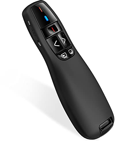 HELLCOOL Kabelloser Presenter mit Laserpointer | 2,4 GHz Poniter für Präsentationen, 15m Reichweite, Plug&Play Clickers für Windows, Mac, Laptop, Unterricht, Vortrag, Meeting