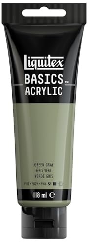 Liquitex 8870079 Basics Acrylfarbe Graugrün – 118ml Tube, lichtecht, mittlere Viskosität, seidenglänzend, monopigmentiert, Archivqualität