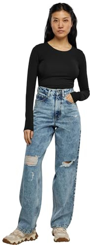 Urban Classics Ladies Stretch Jersey Longsleeve Body Frauen Langarmshirt schwarz