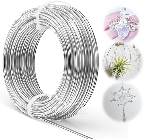Basteldraht,Aluminiumdraht 3mm, ø3mmx30 M,Aludraht 3mm,Aus Aluminium Basteldraht Basteln Schmuckherstellung Bindedraht Modellierdraht (3.0mm30M-Silver)