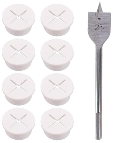 GEFIRE Flexible Silikon Kabeldurchführung 8 Stk Kabeldurchführung 20mm Mit | 25Mm Bohrer Gummi Schreibtisch Lochabdeckung Weiß Kabel Durchführungen kabeldurchführung schreibtisch wasserdicht gummi