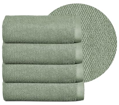 BEAUTEX Handtuch-Set Premium Frottier Sets Made in Europe, 100% Baumwolle 550g/m², Oeko-TEX Zertifiziert (Set: 4 Gästetücher - 30x50 cm in Eisberg-grün)