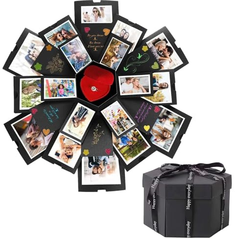 Explosionsbox Bastelset,Überraschung Box,Geschenkbox DIY Explosionsbox,DIY Fotoalbum Explosion Box,Explosion Gift Box für Geburtstag,Christmas,Jahrestag,Valentinstag,Heiratsantrag,Muttertag