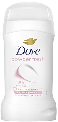 Dove Powder Soft Damen Anti-Transpirant Deo Creme Stick für 48h Schweißschutz und langanhaltenden Duft mit ¼ Feuchtigkeitscreme 50ml