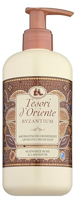 Tesori d'Oriente Cremeseife Byzantium | Schwarze Rose & Labdanum | 300 ml | Aromatische Flüssigseife für ein Wellness-Ritual für Körper & Sinne