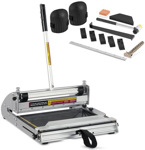 BAUTEC DESIGNCUTTER L-360° Vinyl Schneidegerät bis 5 mm Stärke und 330 mm Schnittbreite » Längsschnitte möglich » Inkl. 23-tlg. Verlegset, Ersatzklinge, Schleifstein, Knieschoner, Schaber