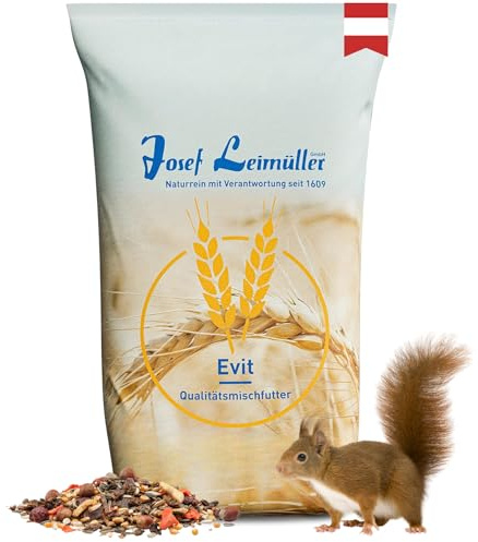 Leimüller Eichhörnchenfutter 20kg Edel-Mix - Artgerechtes Eichhörnchen Futter mit Nüssen & Mehlwürmern - Ohne Erdnüsse - Ganzjahresfutter aus Österreich