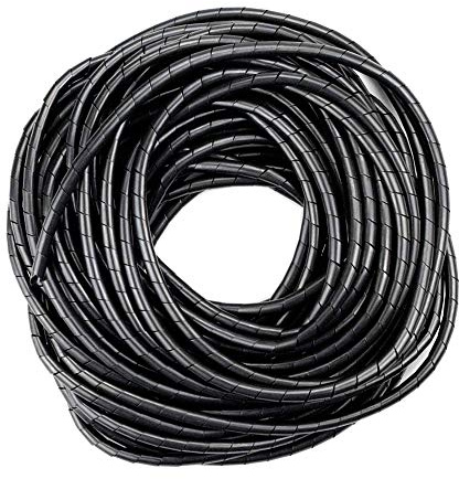 GTIWUNG Kabelschlauch Kabelspirale Spiralband Kabelschutz, Flexibler Spiralschlauch Kabelorganisation, Schwarz,25M×4mm