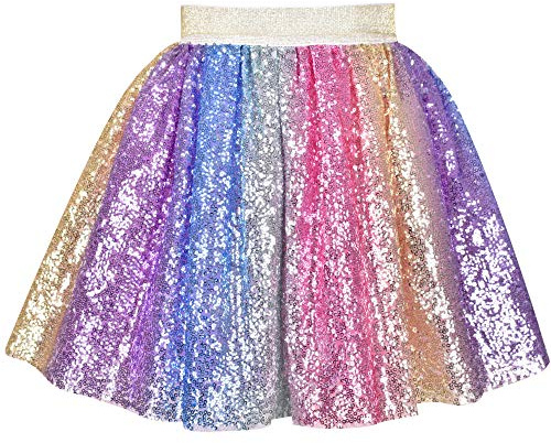 Sunny Fashion Mädchen Rock Tutu Glitzer Pailletten Tüll 86-146 | Einhorn, Halloween, Geburtstag, Valentinstag, Ostern, Hochzeit, Glitzerbund