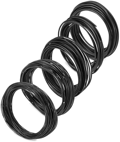 QWORK® 50 Meter (5 Größe) Bonsai Draht Eloxiertes Aluminium Draht 1,0mm/1,5mm/2,0mm/2,5mm/3,0mm für Pflanzen und Bäume