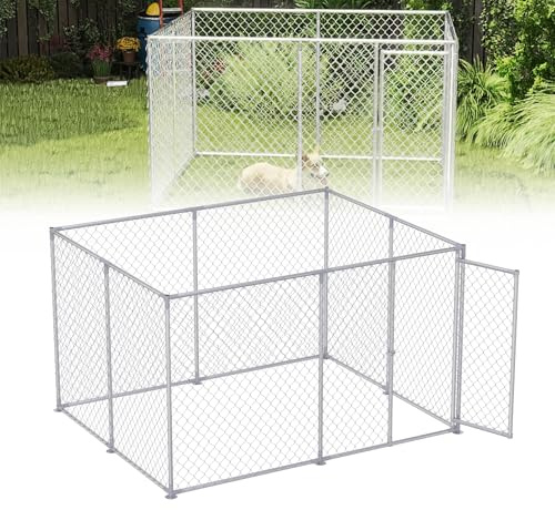 UISEBRT Hundezwinger Hundehütte Outdoor Hundehaus 250x200x150 cm Hundekäfig Welpenlaufstall Verschließbares Riegelsystem und Sicheres Design