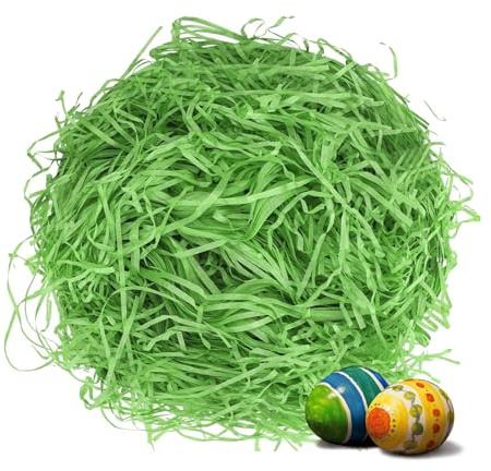 200g Ostergras Grün,Ostergras,Osternester,Osternest,Geschreddertes Papier Grün,Geschenkfüllung Papierschnitzel Raffia,Füllmaterial Für Geschenkbox/Körbe,Geschreddertes Papier Füllmaterial