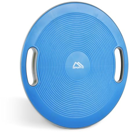Balance Board Premium 40 cm Durchmesser inkl. Übungsposter und Work Out App GRATIS - Therapiekreisel Physiotherapie Wackelbrett (Blue)
