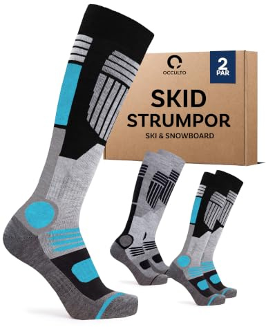 Occulto 2 Paar DAMEN SKISOCKEN mit POLSTERUNG in verschiedenen Farben, THERMO WINTERSOCKEN für SKI und SNOWBOARD