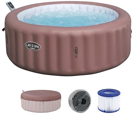 Bestway® Lay-Z-SPA® Energiespar-Whirlpool Hawaii AirJet™ mit App-Steuerung + integrierter UltraFit™ -Pumpeneinheit, für 6 Personen Ø 196 x 71 cm, Terrakotta