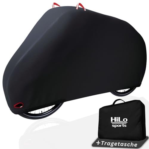 HiLo sports Fahrradabdeckung wasserdicht [schwere Version] - Reißfeste Fahrradplane - Robuste Fahrradschutzhülle - E-Bike & Fahrrad Abdeckplane