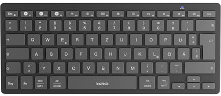 Inateck Bluetooth-Tastatur,Kabellose Funktastatur mit 3 Bluetooth,Ultraslim QWERTZ,Vergrößerte Tastenkappen,für iPad Pro/Air/Mini/10.9/10.2/9.7/Windows/Android/IOS, Ergonomisches Design, KB01003
