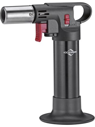 KÜCHENPROFI Flambierbrenner CLASSIC, nachfüllbar, einstellbare Flamme | Küchenbrenner, für Karamellisieren, Gratinieren und Flambieren, Verriegelungsfunktion, Dauerbetrieb, nachfüllbar