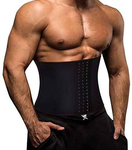 Gotoly Taille Trainer Fitness Gürtel Sauna Bauch Weg Herren Body Shaper Gewichtsverlust Korsett Fettverbrennung Taillenmieder Neoprene Schweiß Rückenbandage (Schwarz, L)