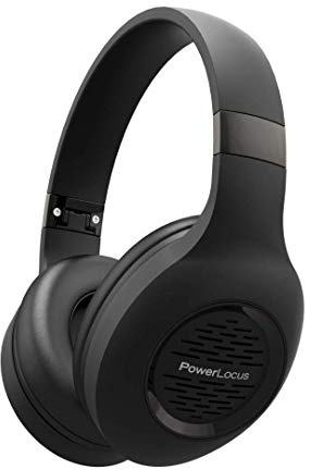 PowerLocus Bluetooth Kopfhörer Over Ear, Kabellose Kopfhörer Faltbarer mit Mikrofon, Hi-Fi-Stereo tiefer Bass,weicher Ohrenschützer kabelloses & kabelgebundenes Headset für Handy,Tablet,PC (Schwarz)