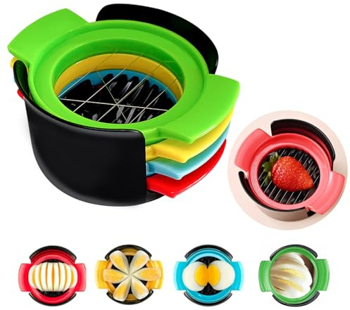 VINEST 4 in 1 Eierschneider Edelstahl, Eierstecher Eipicker, Eierschneider Testsieger, Eier Piekser aus ABS und Rostfreiem Stahl 304, Eierköpfer Testsieger für Eier Erdbeeren Kiwi Käse