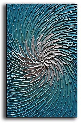 YaSheng Art, Zeitgenössisches Kunst-Ölgemälde auf Leinwand, 3D-Textur, abstrakte Kunst-Bilder, Wandkunst, Gemälde, moderne Heimdekoration, fertig zum Aufhängen, 61 x 91 cm.