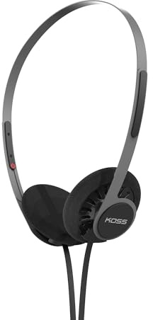 Koss KPH40 Utility On-Ear-Kopfhörer, abnehmbares austauschbares Kabelsystem, Retro-Stil, ultraleichtes Design (Stealth Black)