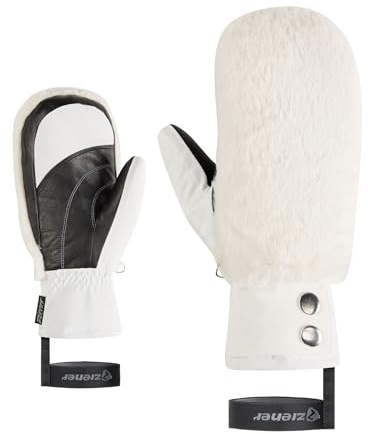 Ziener Damen Katniss-Z Ski-Fäustling/Wintersport | Thermoshield, Lederinnenhand, Kunstfell, White, S