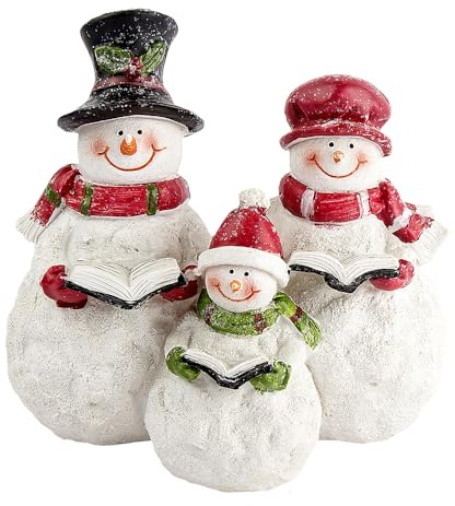 Ideen mit Herz Deko-Figur, Schneemannfamilie, 13cm x 14cm x 10cm