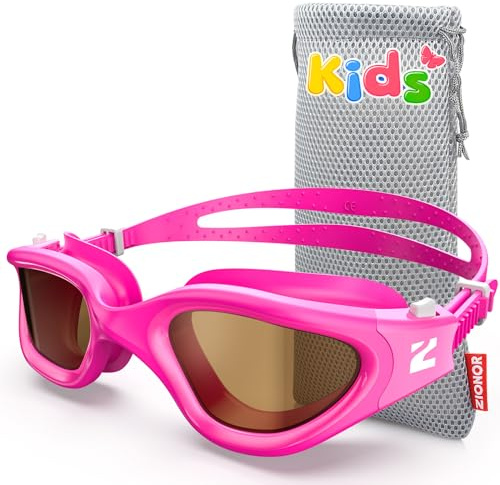 ZIONOR Schwimmbrille Kinder, G1MINI ULTRA Polarisiert Komfortabel Kinder Schwimmbrille, Anti Nebel UV-Schutz Schwimmbrille für Mädchen und Jungen (Jahre 3-14)