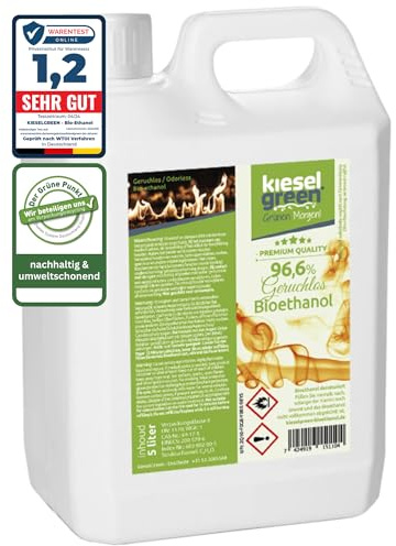 KieselGreen Bioethanol 5 Liter mit Duft für Ethanol-Kamin, viele Sorten - Bio Ethanol als Raumduft in vielen Duftnoten - Parfüm für Bio Ethanol Kamin Indoor oder Bioethanol Tischfeuer (N5)