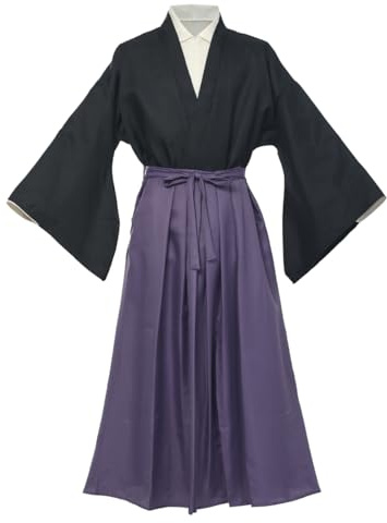 BPURB Traditioneller japanischer Kimono, Yukata, Samurai, Kampfsport, Hakama, Uniform, Judo, Aikido, Kendo, Robe, Anime, Cosplay-Kostüm