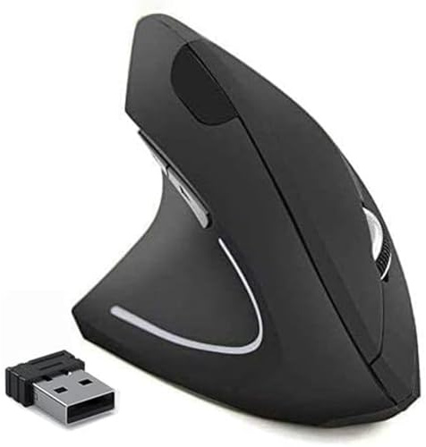 BeWishes Ergonomische Funkmaus für Linkshänder, Vertikale Kabellose Maus DPI 800/1200/1600 Einstellbar mit USB Empfänger für Laptop, PC, Notebook