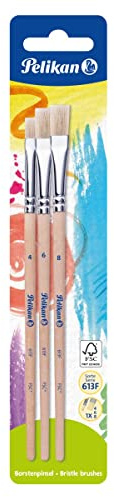 Pelikan Borstenpinsel-Set Sorte 613F, Größe 4, 6 und 8, 3 Stück