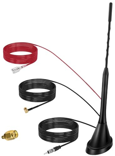 Hossom DAB+ Antenne, Universelle Autoantenne für DAB+/FM/AM Radio, Autoradio Antennenadapter mit 5m Kabel, DAB Adapter Kompatibel mit Pioneer, Sony, Panasonic, Ideal für Digitalradio-Empfang