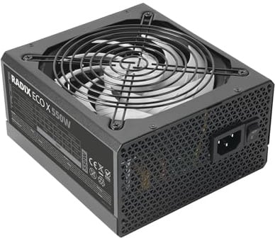 Tacens Radix ECO X 550, PC ATX Netzteil 550W, 6 Jahre Garantie, 87% Effizienz, SMD- und DC-DC-Technologien, Ultra-leiser AI-RPM 140mm FDB-Lüfter, Extra-Lange Flachkabel, Schwarz