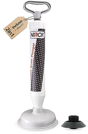 Nirox Saugglocke - Ausgussreiniger mit Hochdruck - Vakuum Pümpel mit starker Saugleistung - pflegeleichter Pömpel - Abflussstampfer mit kraftvoller Druckluft