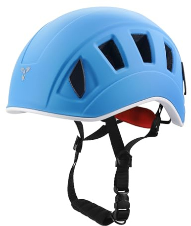 NewDoar Kletterhelm Halbkuppelhelm Ultraleichtes Design mit 11 Belüftungsöffnungen und Stirnlampenclips für Fels-/Eisklettern Höhlenerkundung, Rettung, verstellbar 57–62 cm (Männer/Frauen)