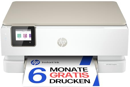 HP Envy Inspire 7220e Multifunktionsdrucker, Tintenstrahldrucker, 6 Monate gratis drucken Instant Ink inklusive, Drucken, Scannen, Kopieren, Fotodruck, DIN A4, WLAN, Airprint