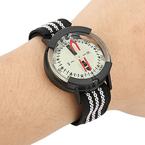 Yuecoom Tauch-Handgelenkkompass, Wasserdichter Outdoor-Kompass, Leuchtend, Mit Verstellbarem Uhrenarmband, Kompass Mit Handgelenkschlaufe Für Tauchen, Wandern, Radfahren, Camping, Navigation