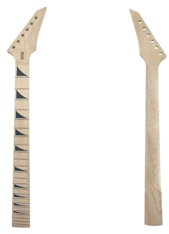 Yinfente Unlackierter E-Gitarren-Hals, Ersatz für 24 Bünde, 648 cm, Griffbrett aus Ahornholz