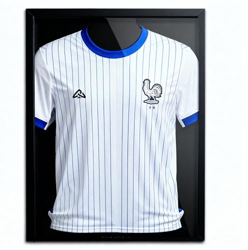 Avalo Trikotrahmen - Trikot Rahmen für Fußball Trikot - 3D Objektrahmen - 60x80 cm - Schwarz - Deep Frame - Bilderrahmen für Trikots