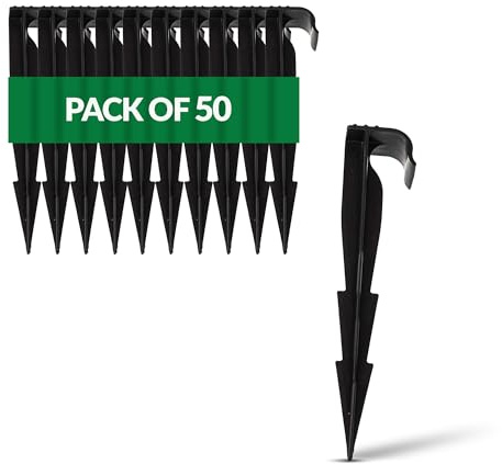 GARDENIX 50 Stück AquaPEG Polypropylen (PP) Gartenschlauch Anker Boden Erdspiess Befestigungsanker für Tropfschlauch Perlschlauch Steckgabel