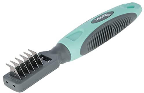 Kerbl Pet Fell-Entfilzungsmesser, Entfilzungskamm, 18cm, türkis/grau, 6 Klingen, für Hunde und Katzen, zum Entfilzen und Ausdünnen