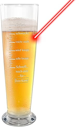 PR Print Royal Bier-Glas - selbst gestalten, Geburtstag | mit Name gravieren, Maßeinheit, Geschenk für Freunde, Biertrinker, Vatertag, Weihnachten, Gravur, 500 ml