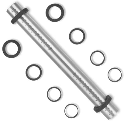 SUPER KITCHEN Nudelholz Einstellbares Edelstahl Teigroller Antihaft Backen | Metall Nudelhölzer Fondant Teigrolle mit abnehmbare Ringe 5 Größ, Backzubehör Rolling Pin für Pizza, Cookie, Gebäck Teig 40cm