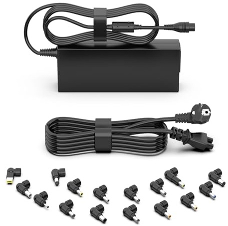 shefor 100W Universal Laptop Ladekabel Netzteil mit 15 DC-Steckern | Für HP/Dell/Lenovo/Acer/ASUS/Samsung/Sony/Fujitsu/Toshiba/Chromebook; unterstützt 90W/65W/45W, 5V 2A USB